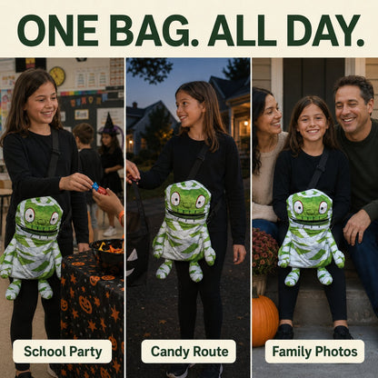 🧟🍬Hands-Free Musical Animated Mummy Children's Halloween Trick orTreat Bag with Wide-Open Mouth