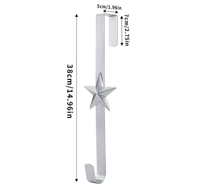 🎄 Metal Over The Door Wreath Hanger | Christmas Snowflake Tree Star Decor Hook🎅