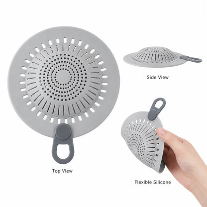 Silicone Hair Catcher Drain Cover – Flexible Shower & Sink Strainer