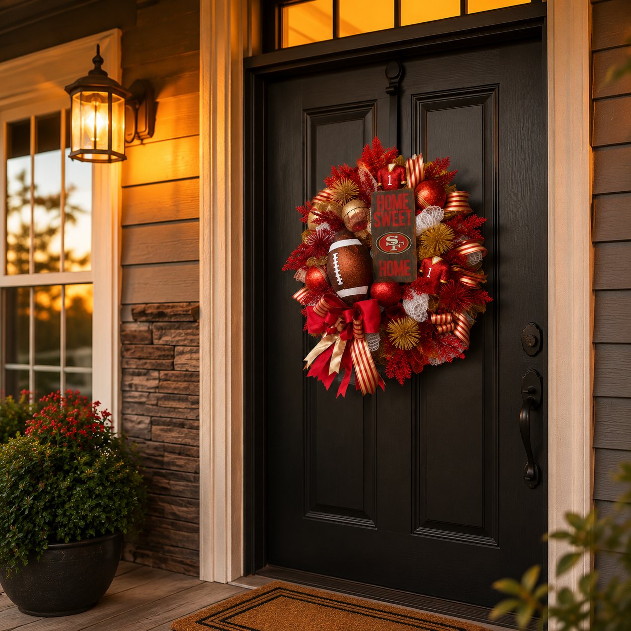 🏈Football Team Handcrafted Wreath for Game-Day Front Door Decor