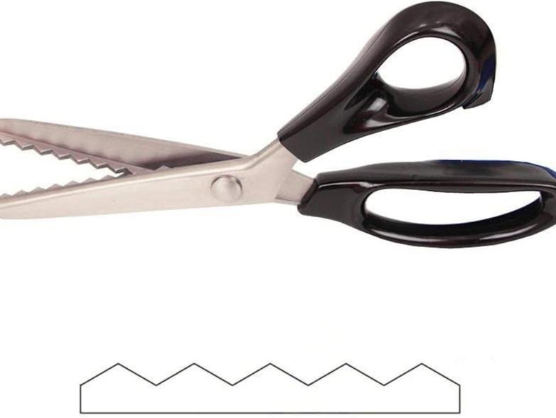 Stainless Steel Zig Zag Scissors with Serrated Teeth, Sharp Craft Cutting Tool for Sewing, Fabric, Dressmaking & DIY Projects