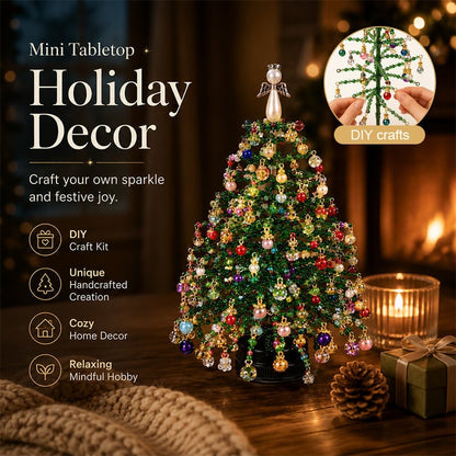 🎄Mini Tabletop DIY Beaded Christmas Tree Craft Kit | Handmade Holiday Home Decor