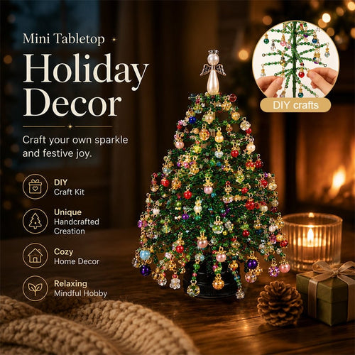 🎄Mini Tabletop DIY Beaded Christmas Tree Craft Kit | Handmade Holiday Home Decor