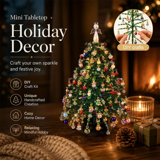 🎄Mini Tabletop DIY Beaded Christmas Tree Craft Kit | Handmade Holiday Home Decor