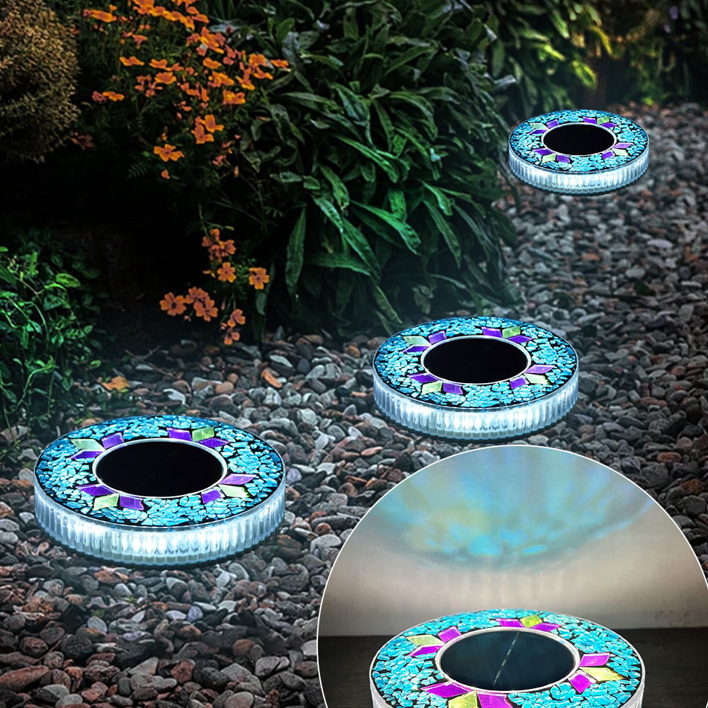 ✨Solar Outdoor Mosaic Disc Lights (4-Pack)