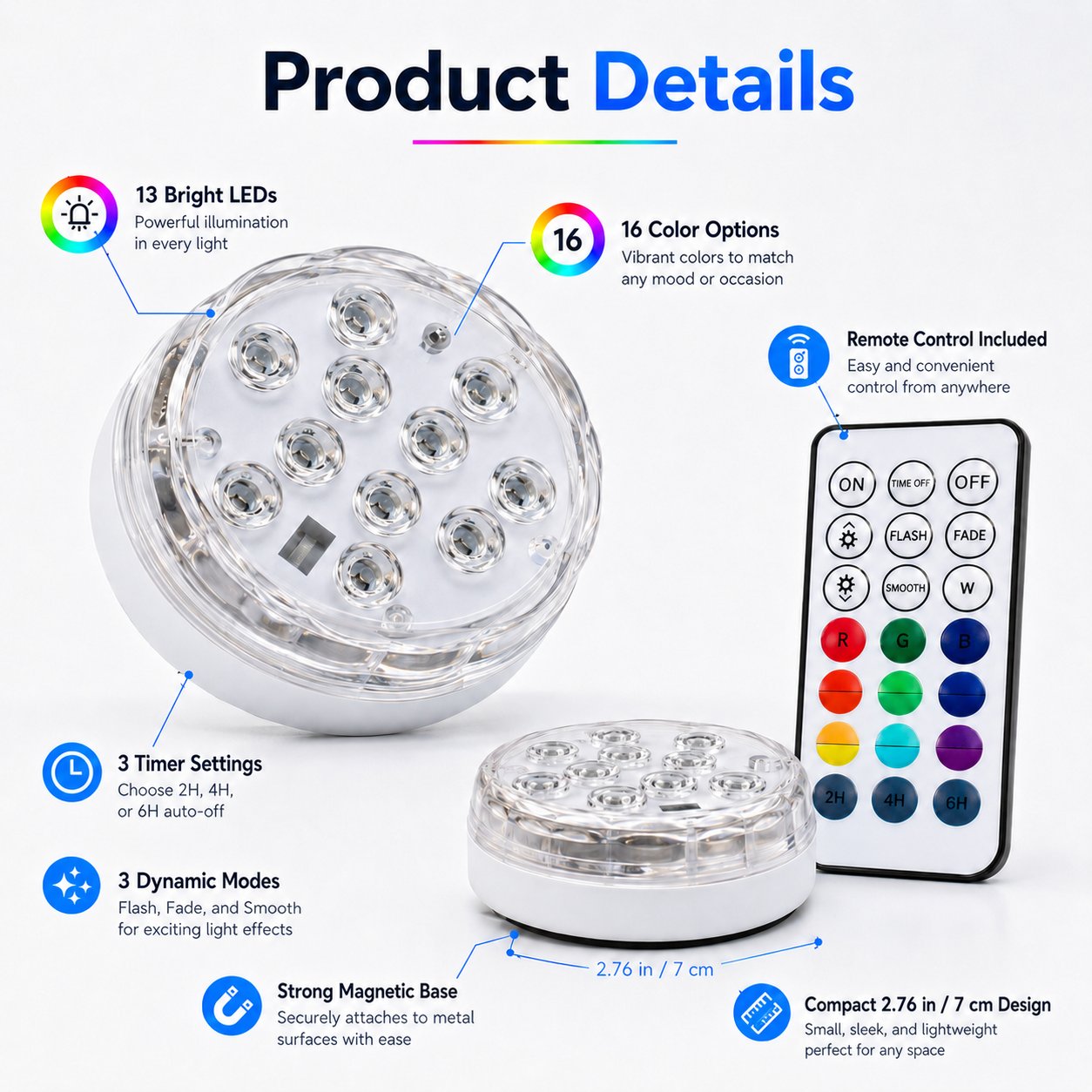 🌈 Light Up Your Pool Nights — Magnetic Waterproof LED Lights for Every Mood ✨