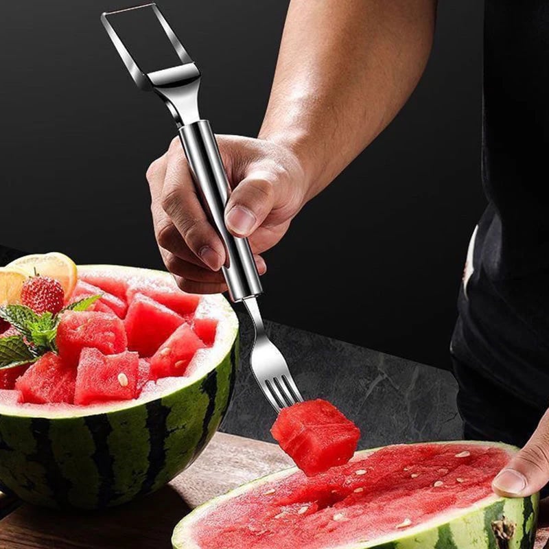 2 in 1 Stainless Steel Fruit Cutter Fork Slicer