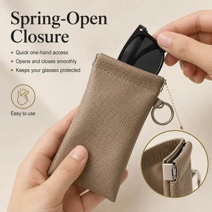 🏆75K+ SOLD!🕶️Soft PU Leather Sunglasses Pouch Elastic Opening Eyeglasses Bag