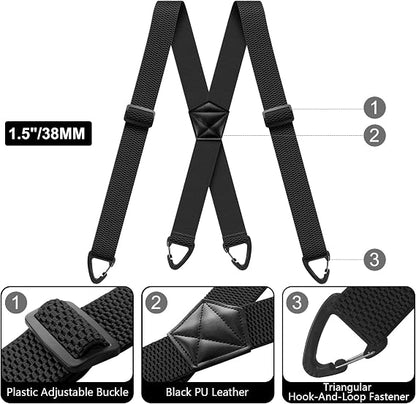 Men's X-Back Suspenders with Hook Clips