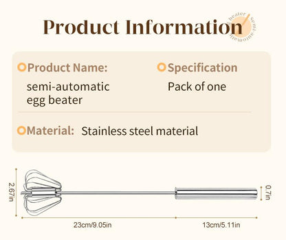 🔥  Stainless Steel Semi-Automatic Whisk