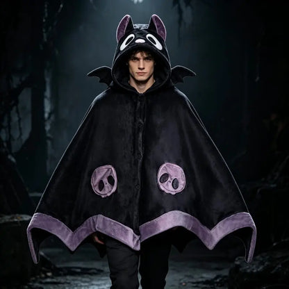 🎁【summerween】1pc Unisex Wearable Blanket Bat  Hooded Cape