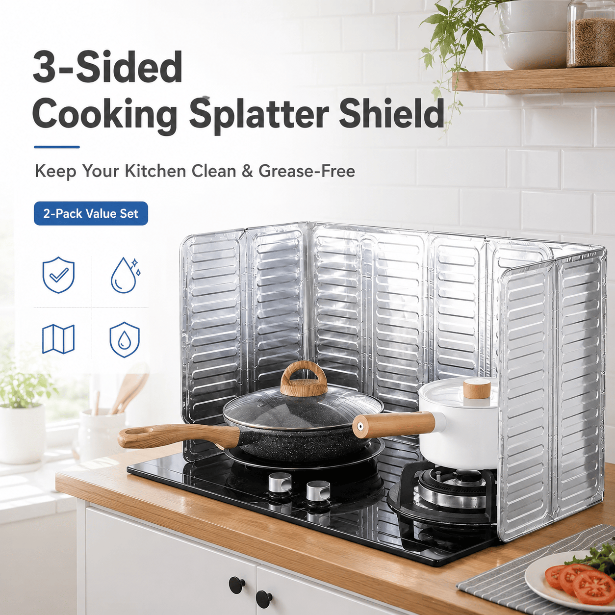 🎁Last Day Promotion 49% OFF🔥2-Pack Foldable Oil Proof Splatter Shield