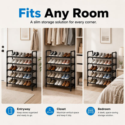 👟Multi-layer Shoe Storage Shelf | Sturdy· Stackable· Space-Saving