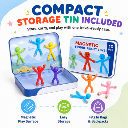 🧲 10-Pack Magnetic Bendy Figures – Creative Fidget Toy Set