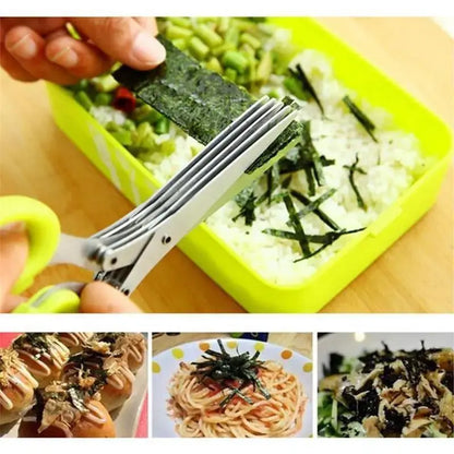 Buy 1 Get 1 Free 🎁Stainless Steel 5 Blades Scallion Cutter Scissors