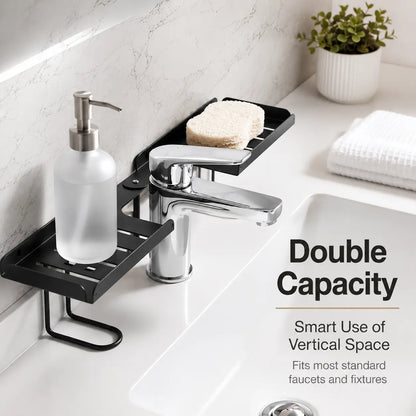 Foldable Steel Over-Sink Shelf Organizer, No-Drill Adjustable Storage Rack ✅