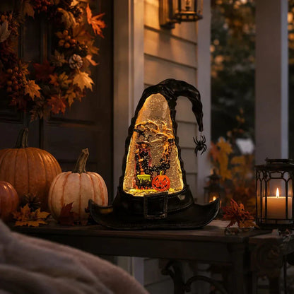 Witches Hat Lighted Water Lantern With Swirling Glitter - 4500755  - USB Included New