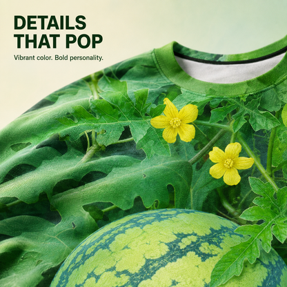 🍉 Funny 3D Watermelon Belly T-Shirt – Summer Novelty Graphic Tee