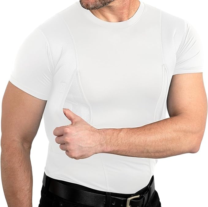 Compression Tactical Short Sleeve T-Shirt with Dual Side Hidden Pockets