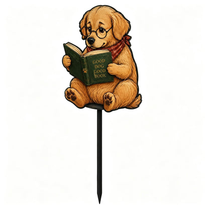 🎉😺🐶Animal Reading Garden Stake📖