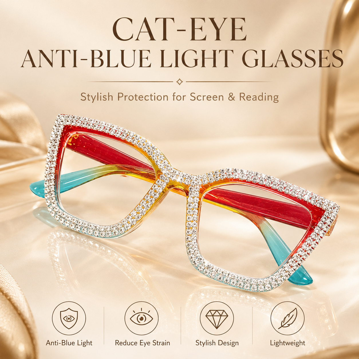 👓Fashion Modern Look Trending Eyeglasses Cat-Eye Anti-Blue Light Reading Glasses