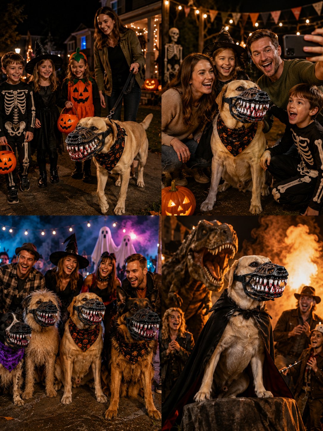 🐶Halloween Dinosaur Blood Mouth Dog Mask, Funny Scary Creative Pet Muzzle, Movie Style Animal Decorative Mask