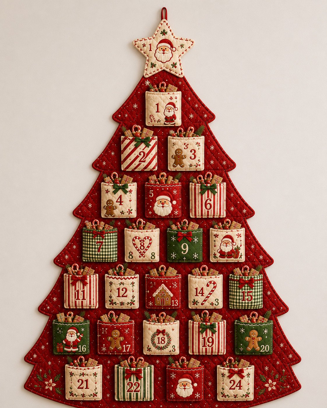 🔥HOT SALE 49% OFF - 🎄✨DIY 24-Pocket Fabric Christmas Advent Tree Kit(📦 Buy 2 Free Shipping)