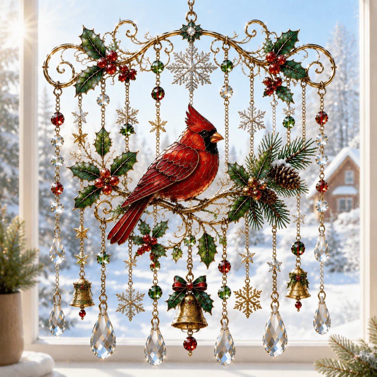 🔥Last Day 45% OFF - Handmade Christmas Stained Glass Window Hanging