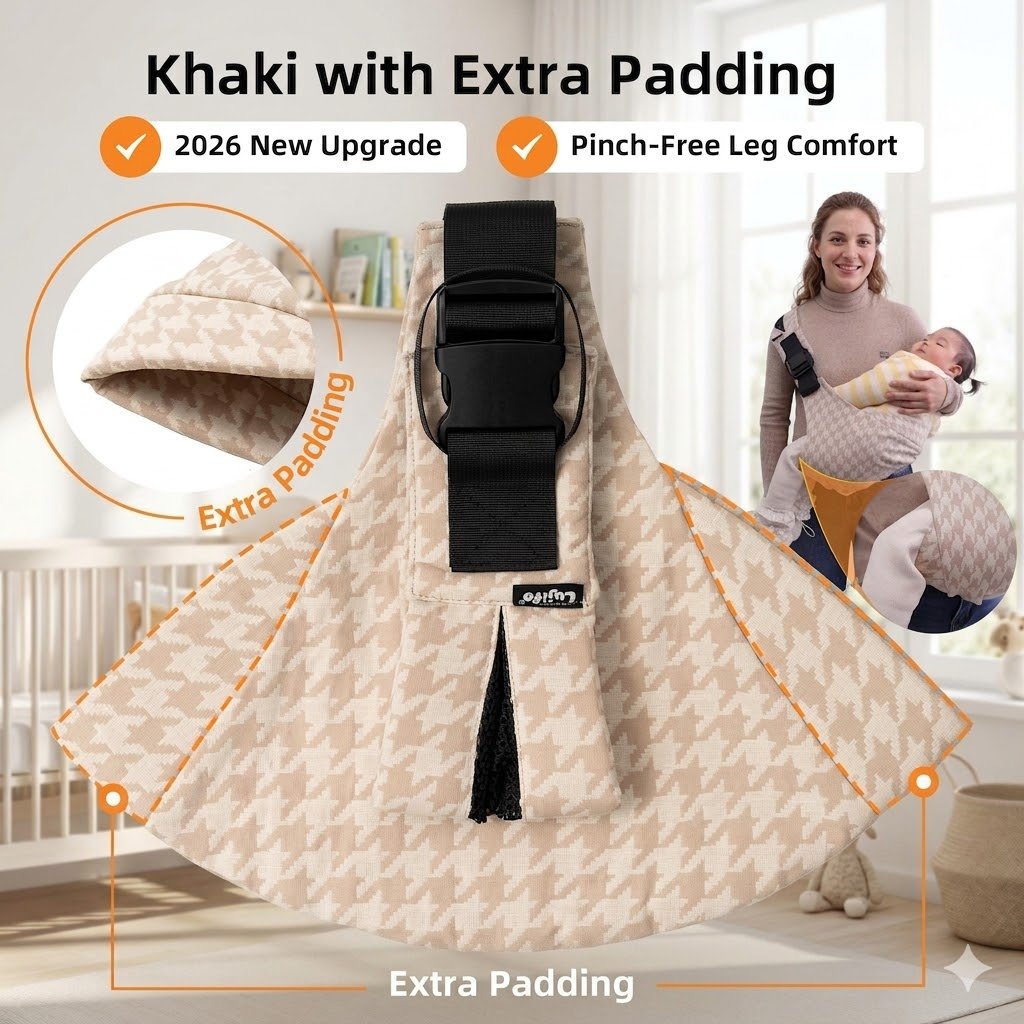 Stylish Houndstooth Side-Carry Baby Carrier