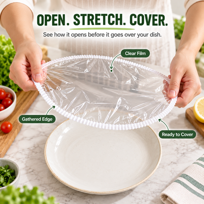 🍽️✨  Clear Food Wrap for Bowls & Plates