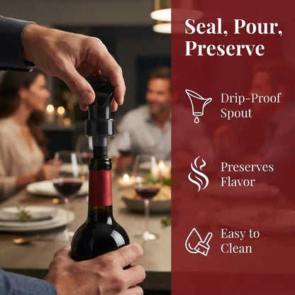 2‑in‑1 Floral Wine Pourer & Stopper | Drip‑Free Pouring & Seal To Keep Wine Fresh