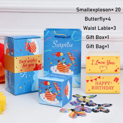 Birthday 20 Bounces Surprise Gift Box with Flying Butterfly Toys