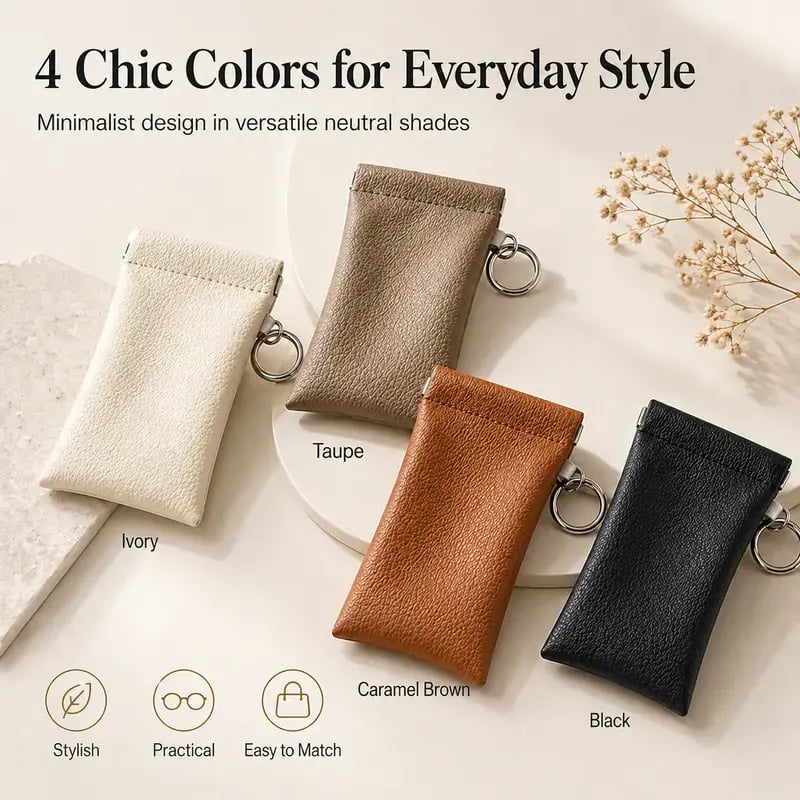 🏆75K+ SOLD!🕶️Soft PU Leather Sunglasses Pouch Elastic Opening Eyeglasses Bag