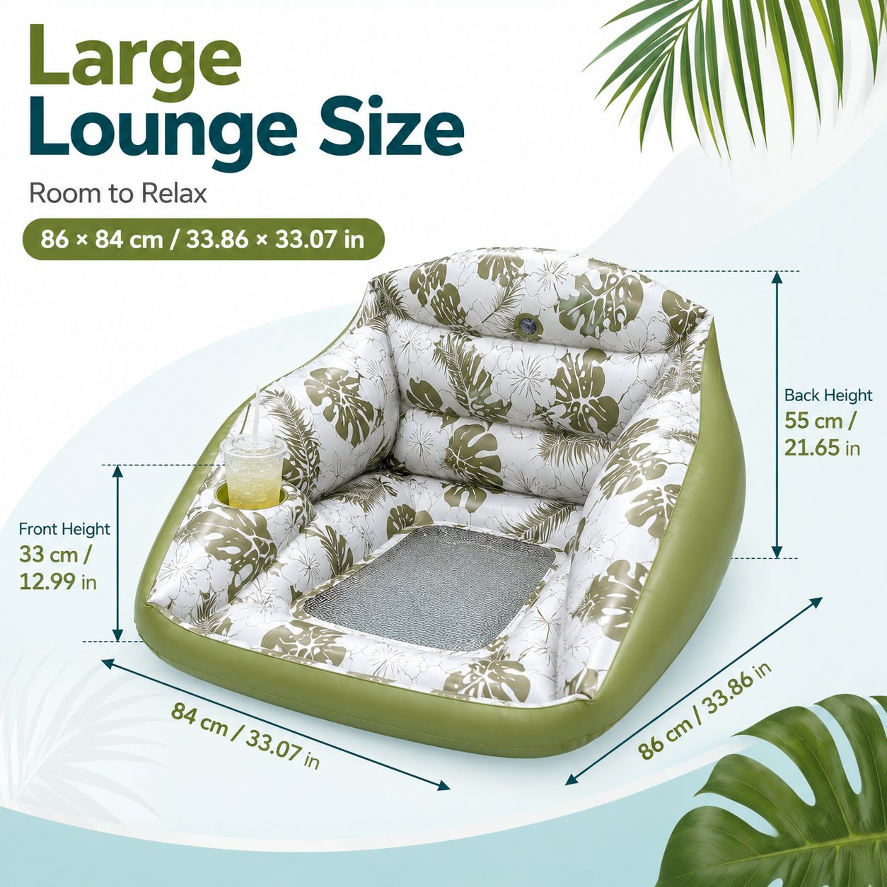 🛋️ 3-in-1 Inflatable Pool Lounge Chair（Includes Air Pump）