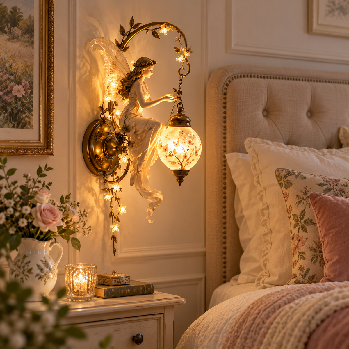 ⏰Limited Stock 50% OFF -🧚✨ Enchanted Fairy Blossom Lantern Wall Light 🌸🏮