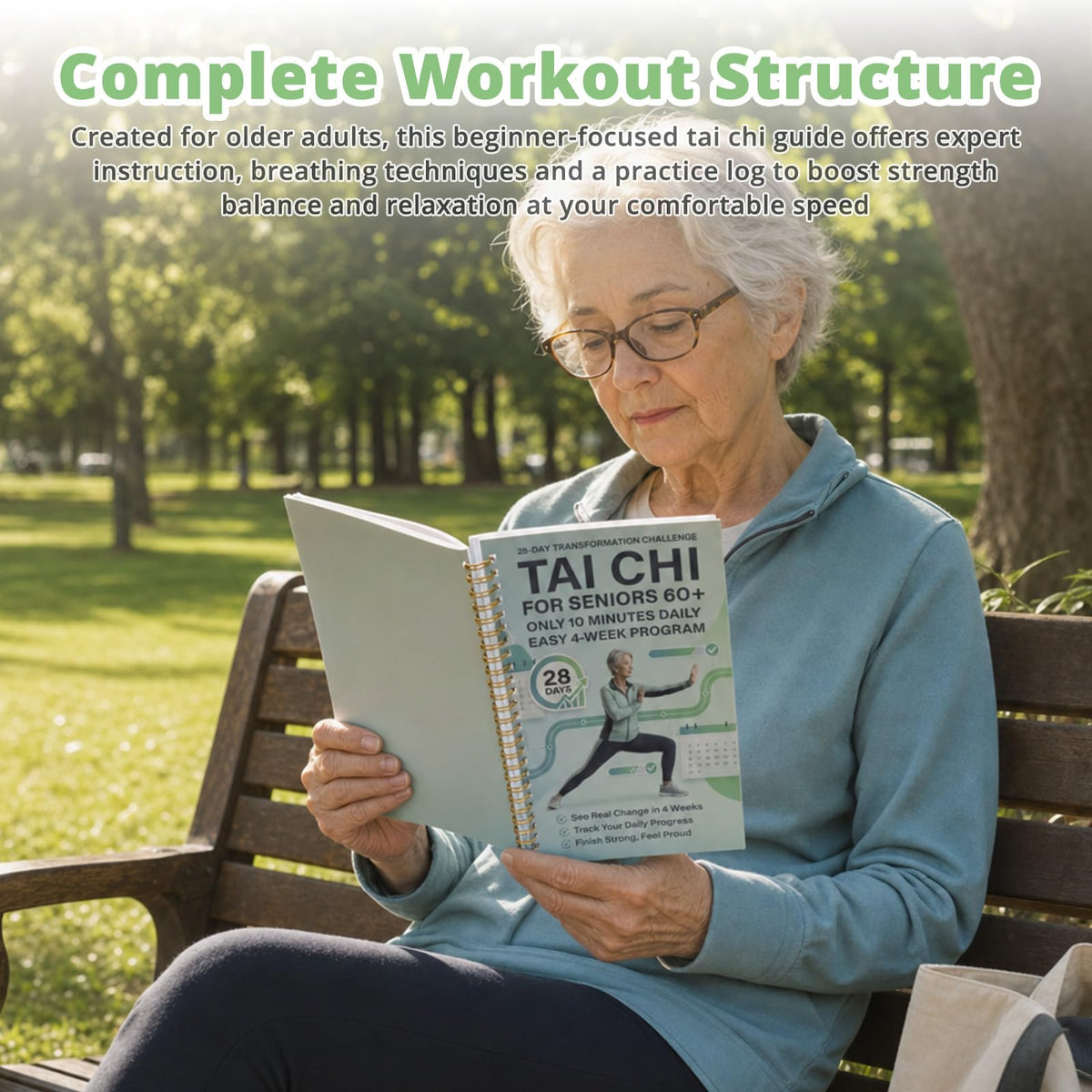 🔥Tai Chi Walking for Seniors, Spiral Bound 28 Day Morning Plan