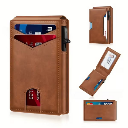 🔐 RFID Blocking Minimalist Pop-Up Wallet | One-Second Card Eject Design & Ultra Slim Pocket Wallet