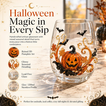 🎃 3D Halloween Artisan Glassware Collection | For Magical Halloween Sips, Eye-Catching 3D Details, Luminous Festive Party Moments & Cozy Fall Home Bar Glow ✨