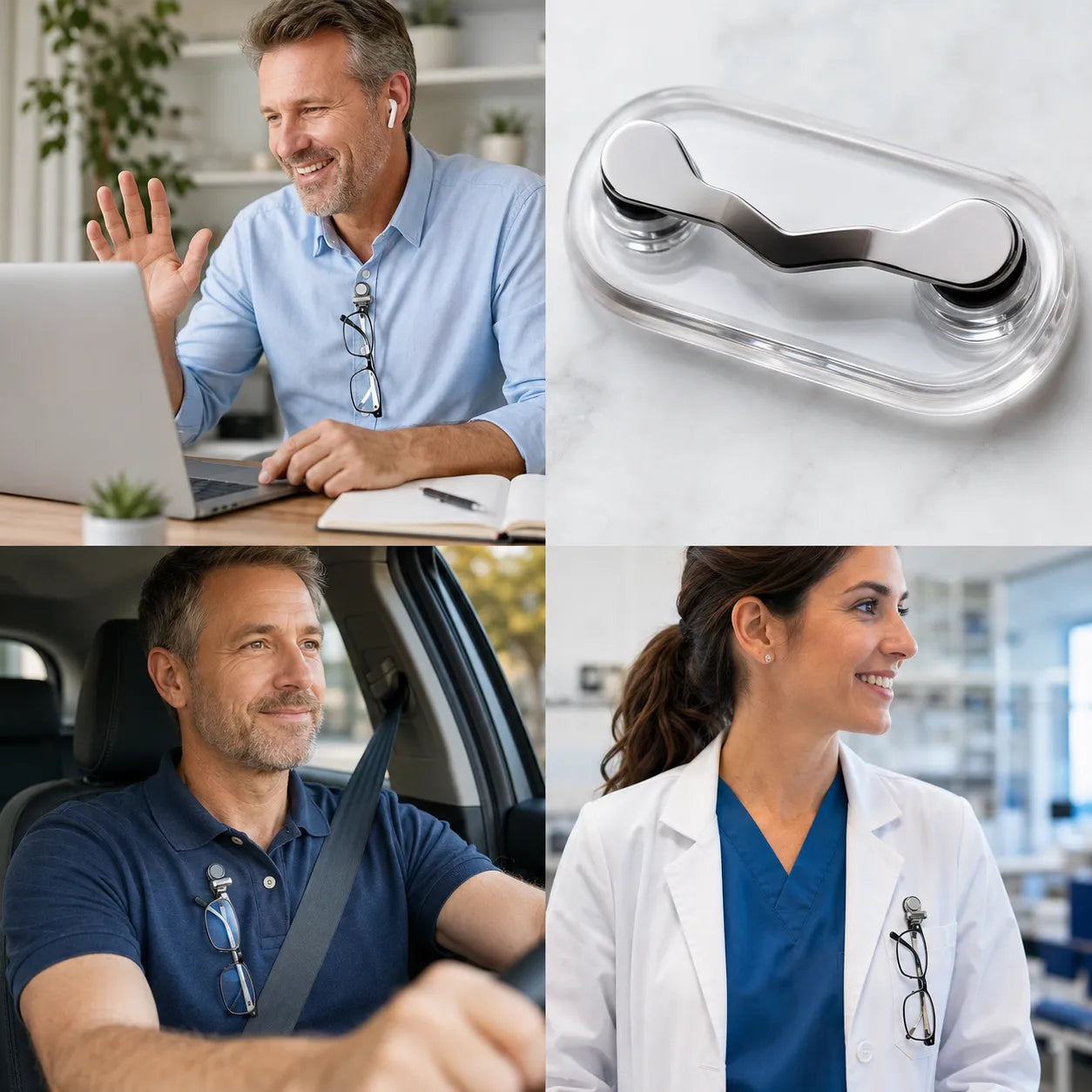 🧲No Damage Clothing Magnetic Glasses Holder(3pcs)
