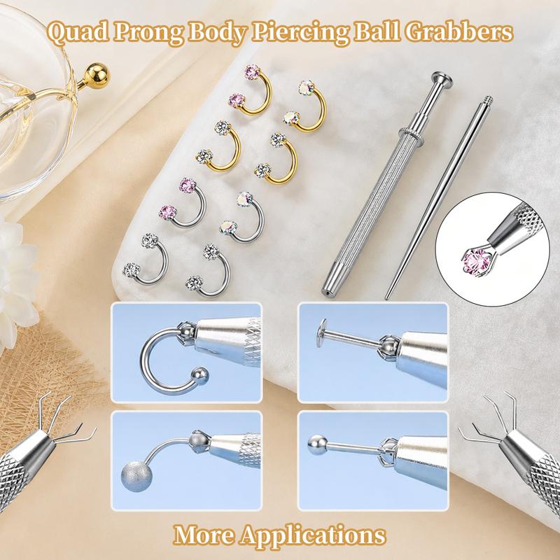 14K Gold Plated CZ Horseshoe Nose Rings – 16G, 1mm