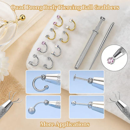 14K Gold Plated CZ Horseshoe Nose Rings – 16G, 1mm