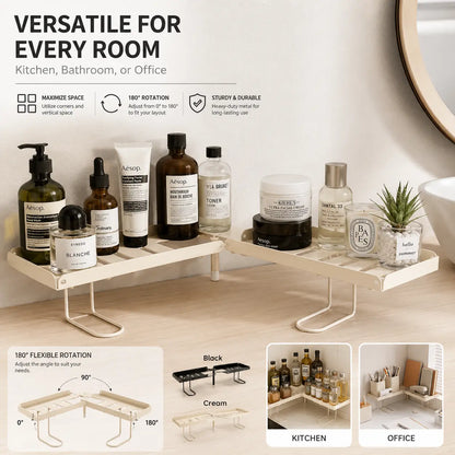 Foldable Steel Over-Sink Shelf Organizer, No-Drill Adjustable Storage Rack ✅