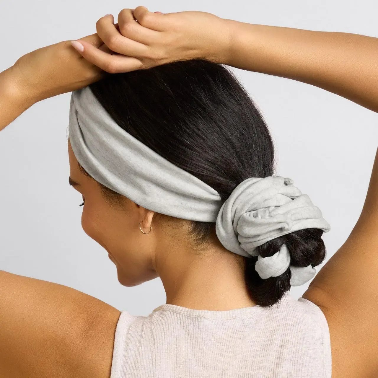 💆‍♀️Heather Gray Active Curling Headband – Heatless Hair Curler for Soft Waves & Curls