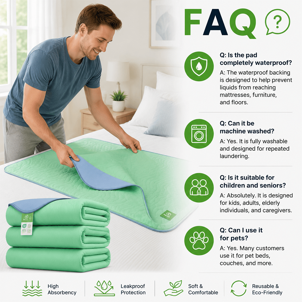 🌙 Washable Underpads – Heavy Absorbency Reusable Waterproof Protection for Kids, Adults, Seniors & Pets