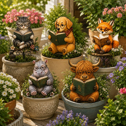 🎉😺🐶Animal Reading Garden Stake📖