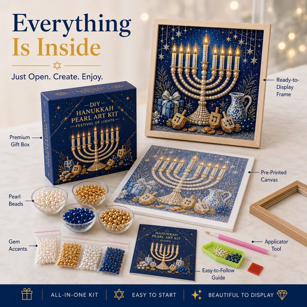 🎁DIY Hanukkah Pearl Art Kit ✨