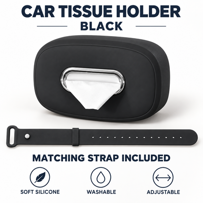 🚗 Keep Tissues Within Reach – Washable Silicone Car Headrest Tissue Holder