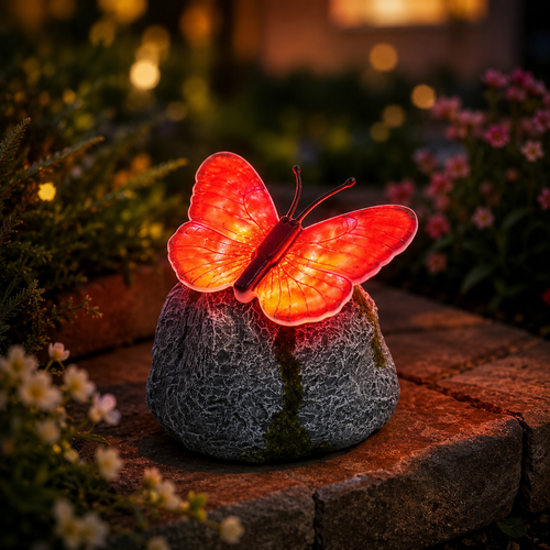 🔥2026 Hot sale🦋Illuminated Butterfly Stone Garden Light