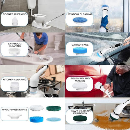 Cordless Electric Spin Scrubber with 9 Brush Heads