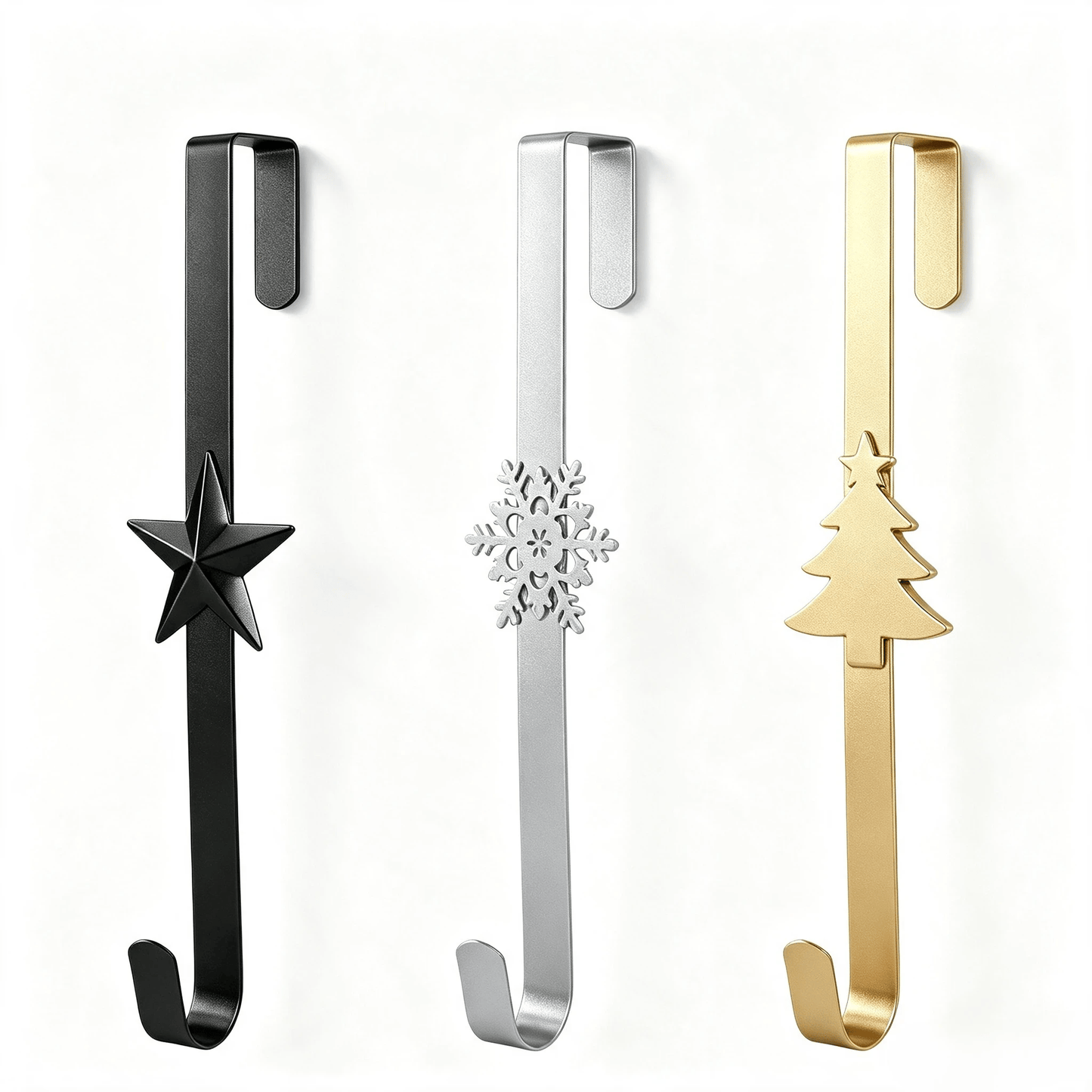 🎄 Metal Over The Door Wreath Hanger | Christmas Snowflake Tree Star Decor Hook🎅